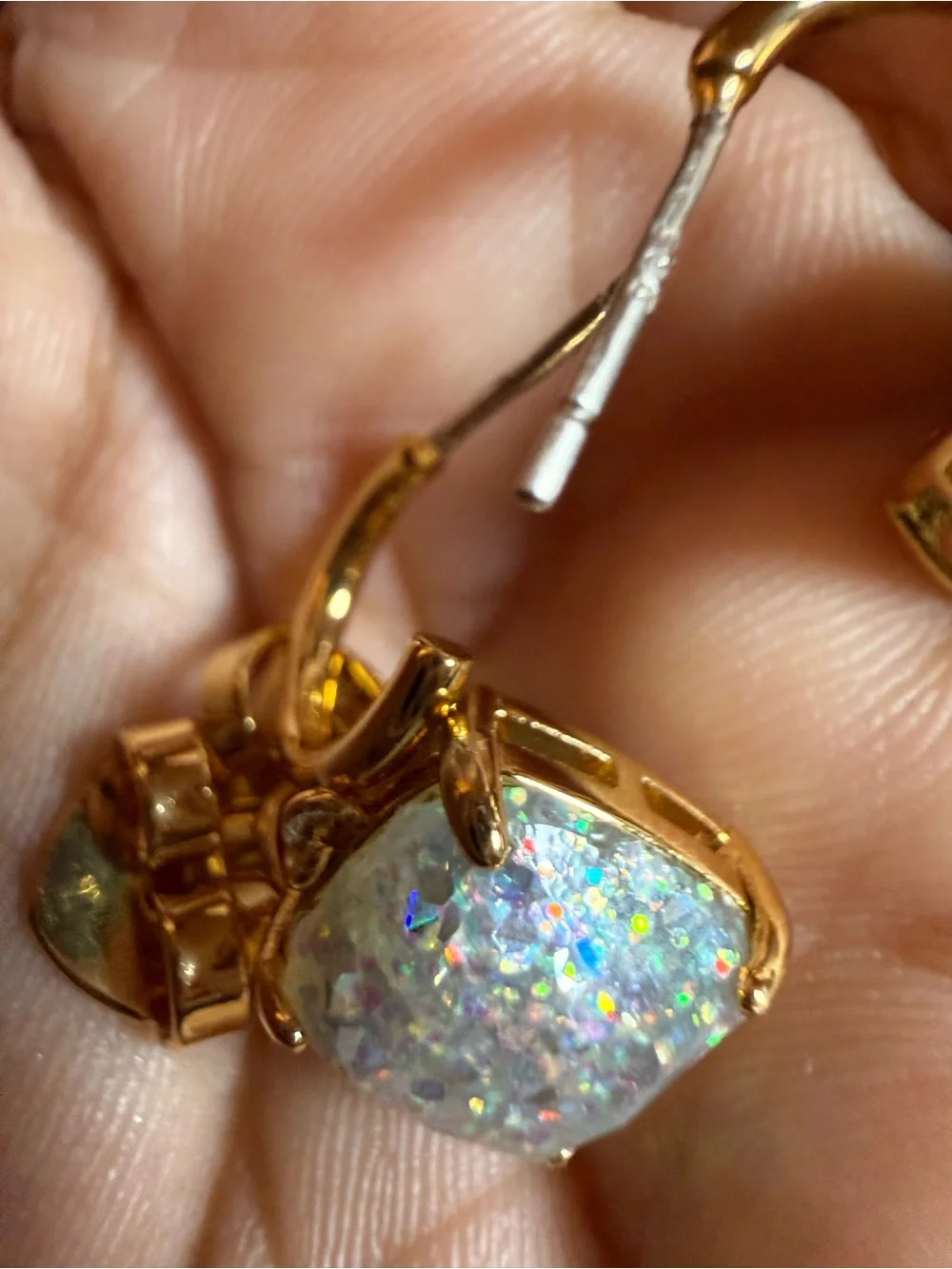 kate spade Gold-Plated Iridescent Druzy Drop Earrings
